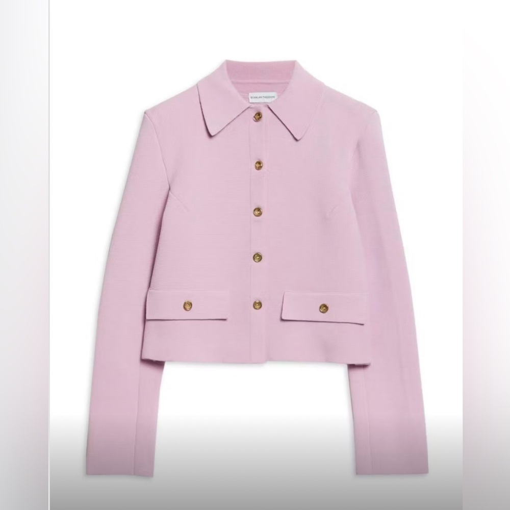 Crepe Knit Button Jacket